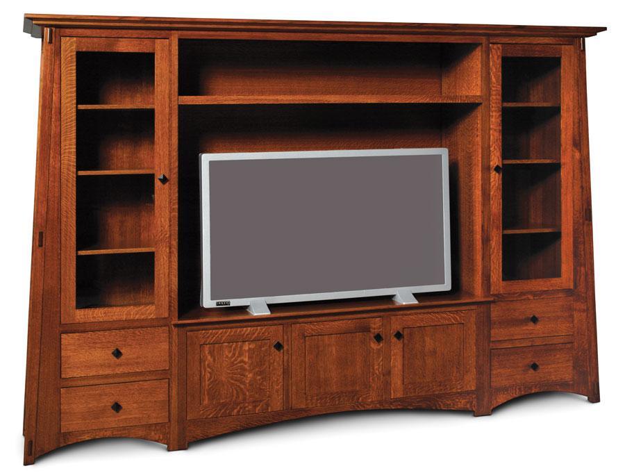 McCoy Wall Unit Entertainment Center Living Simply Amish Smooth Cherry 