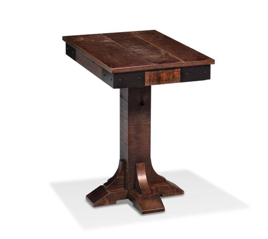 Montauk End Table, 16 1/2x24 (Rough Sawn Standard) Living Simply Amish 
