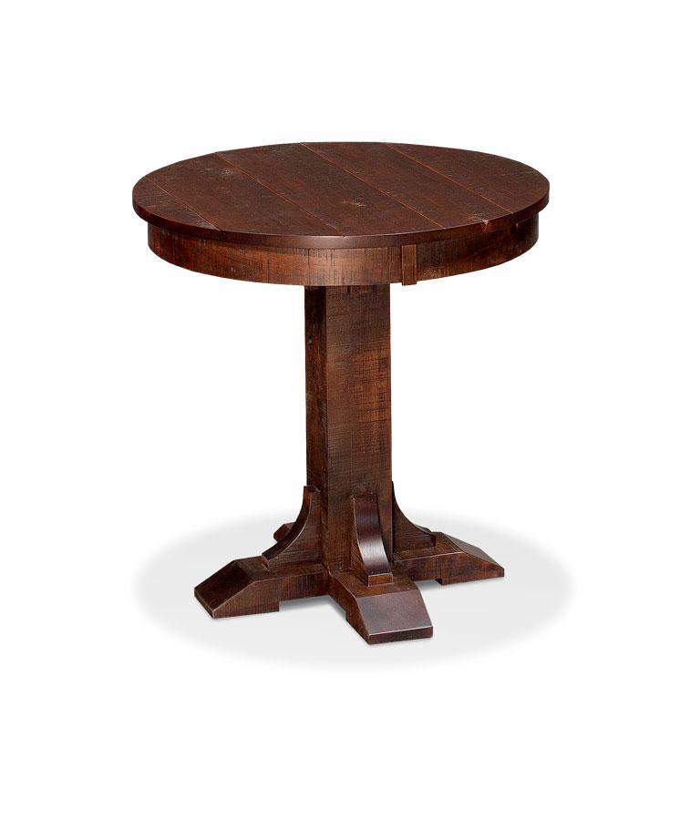 Montauk Round End Table (Rough Sawn Standard) Living Simply Amish 