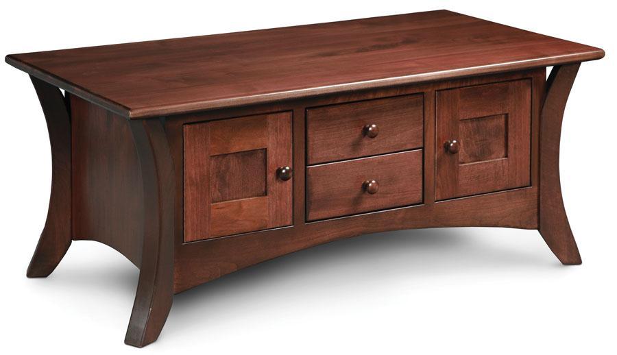 Park Avenue Cabinet Coffee Table with Lift Top Living Simply Amish Smooth Cherry 