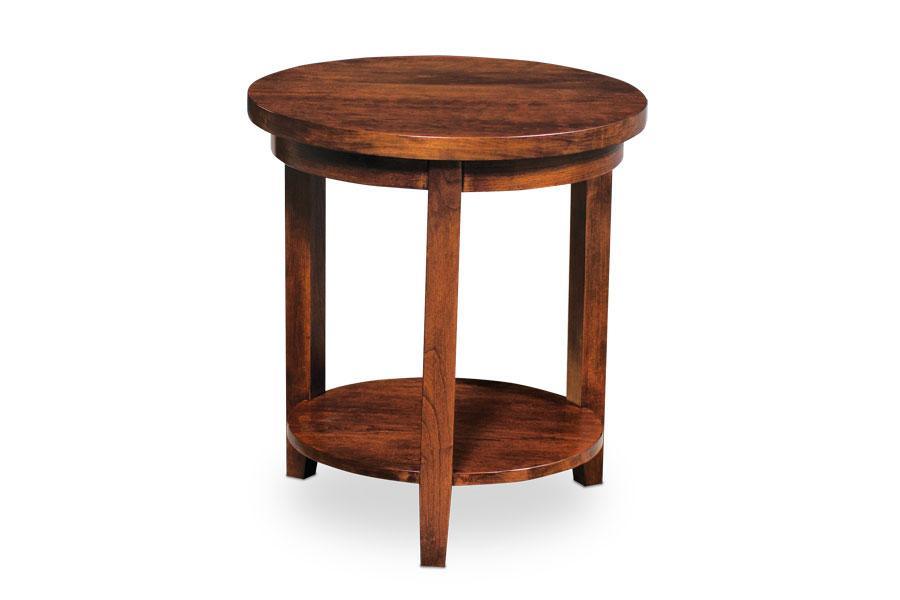 Parkdale Round End Table with Shelf Living Simply Amish 