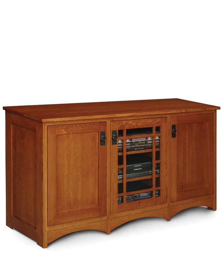 Prairie Mission 3-Door TV Stand Living Simply Amish Smooth Cherry 
