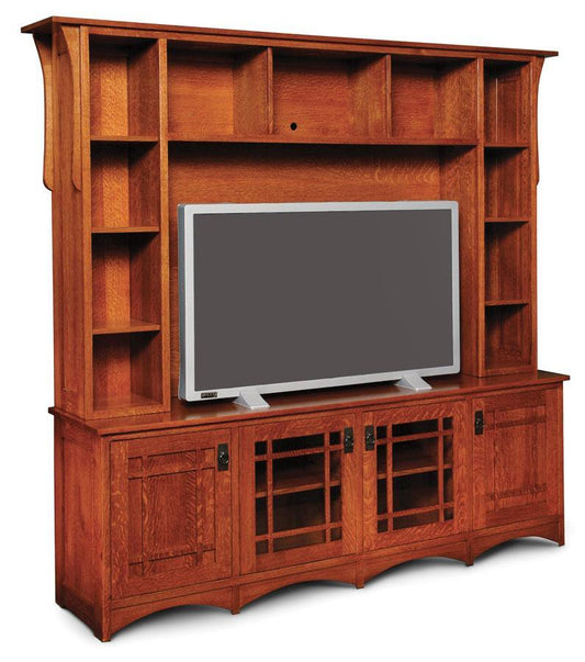 Prairie Mission Deluxe Entertainment Center, Base Only Living Simply Amish Smooth Cherry 