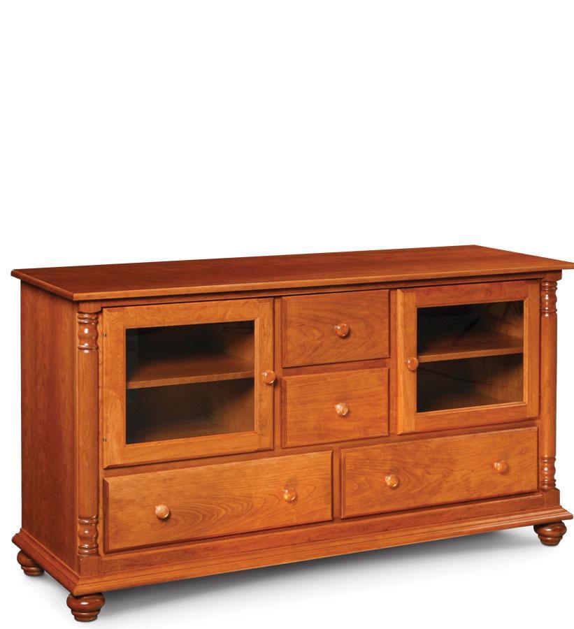 Savannah TV Stand Off Catalog Simply Amish 62 inch Smooth Cherry 