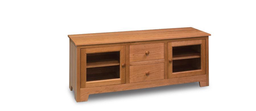 Shaker TV Console Off Catalog Simply Amish 62 inch Smooth Cherry