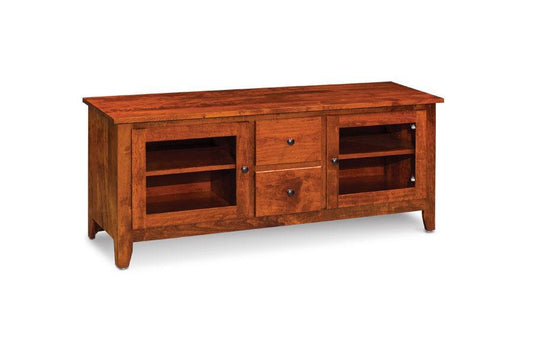 Shenandoah TV Console Living Simply Amish 62 inch Smooth Cherry 