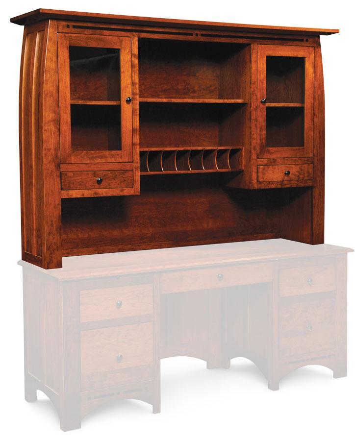 Aspen Hutch Top with Inlay, for Credenza Office Simply Amish Smooth Cherry 