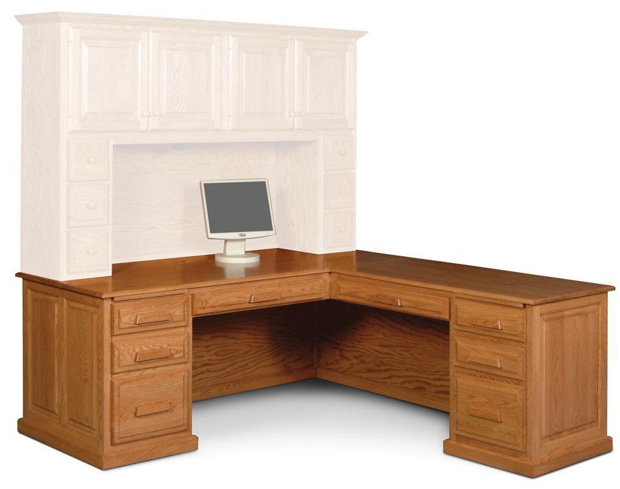 Classic L-Shape Desk Right Return, Plain Back Off Catalog Simply Amish Smooth Cherry 