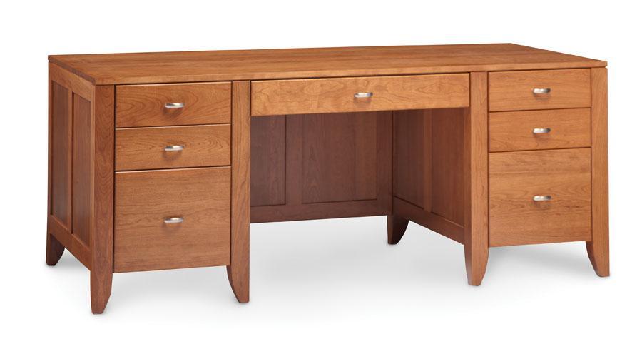 Justine Executive Desk Office Simply Amish 62 inch Smooth Cherry 