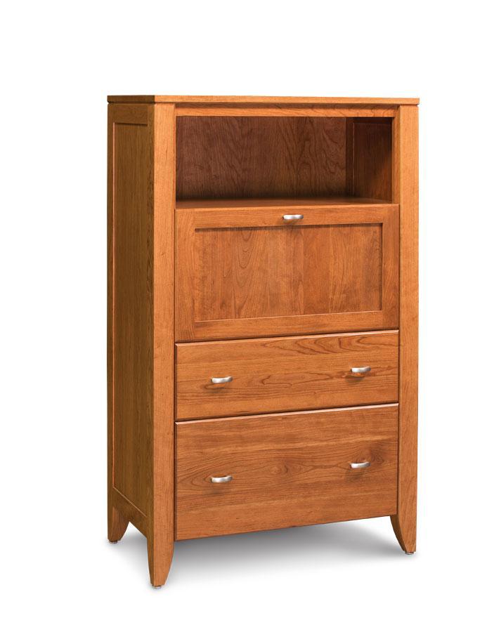 Justine Laptop Cabinet with File Drawer Office Simply Amish Smooth Cherry 