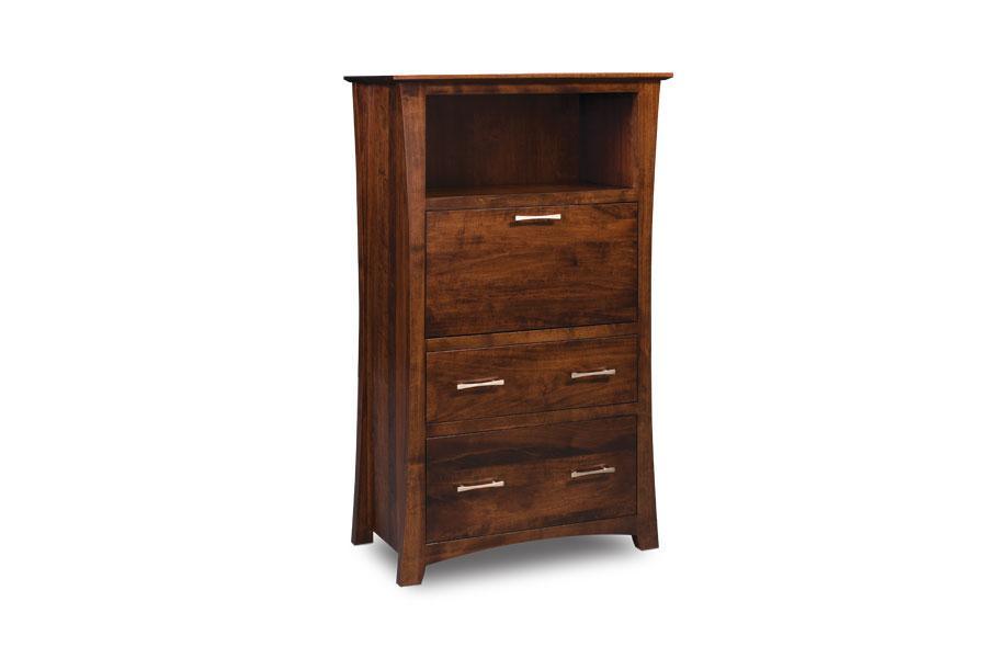 Loft Laptop Cabinet with File Drawer Office Simply Amish Smooth Cherry