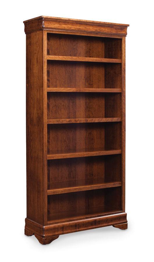 Louis Phillipe Bookshelves Off Catalog Simply Amish 65 inches high (3 shelves) No Doors Smooth Cherry