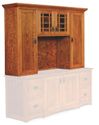 Prairie Mission Hutch Top with Mullions Office Simply Amish Smooth Cherry