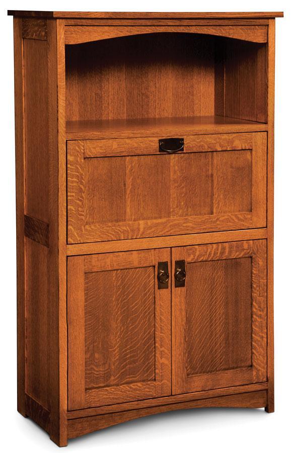 Prairie Mission Laptop Cabinet Office Simply Amish Smooth Cherry 