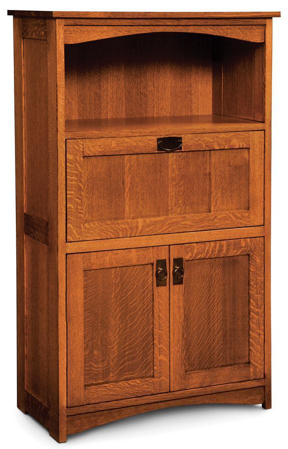 Prairie Mission Laptop Cabinet Office Simply Amish Smooth Cherry