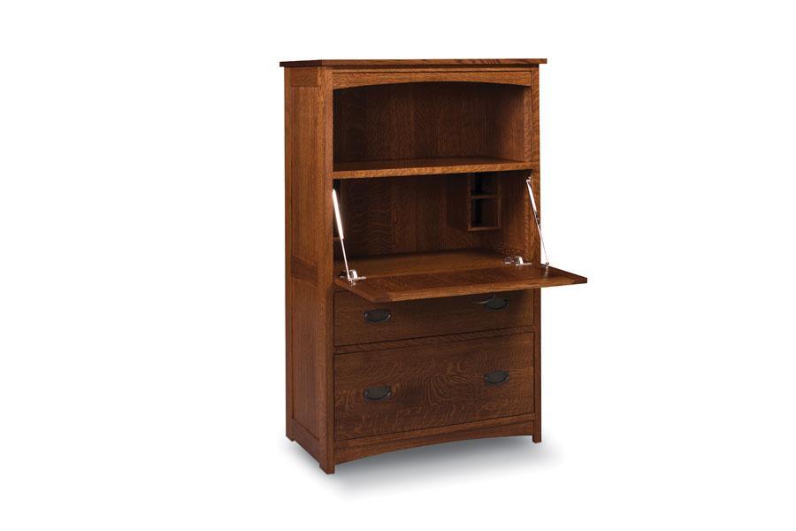 Prairie Mission Laptop Cabinet with File Drawer Office Simply Amish