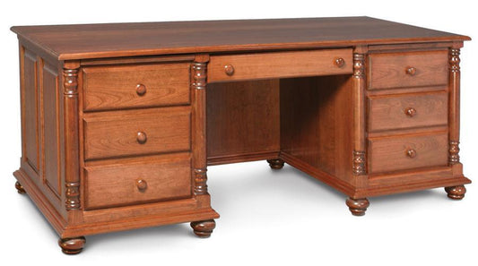 Savannah Executive Desk Off Catalog Simply Amish Smooth Cherry