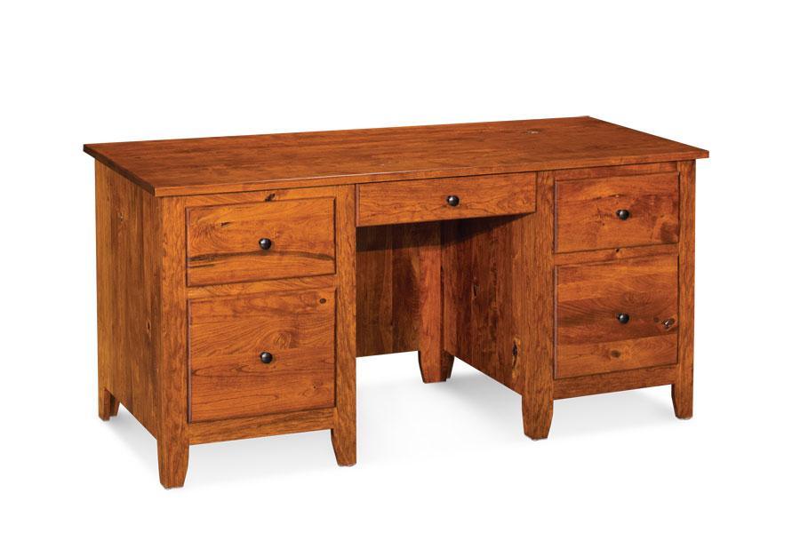 Shenandoah Executive Desk Office Simply Amish 62 inch Smooth Cherry