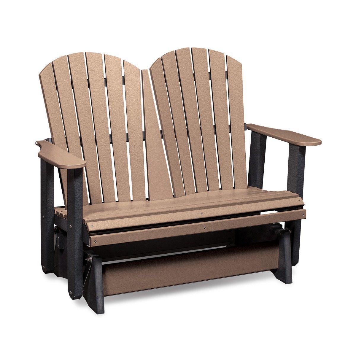 Recycled Poly Double Glider - Express Outdoor Furniture Simply Amish Weathered Wood and Black 