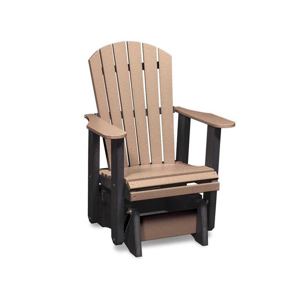 Recycled Poly Single Glider - Express Outdoor Furniture Simply Amish Weathered Wood and Black
