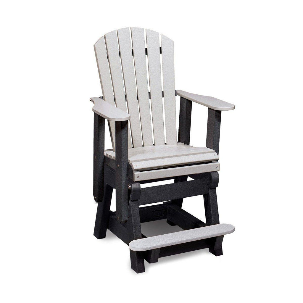 Recycled Poly Tall Glider - Express Outdoor Furniture Simply Amish Grey and Black