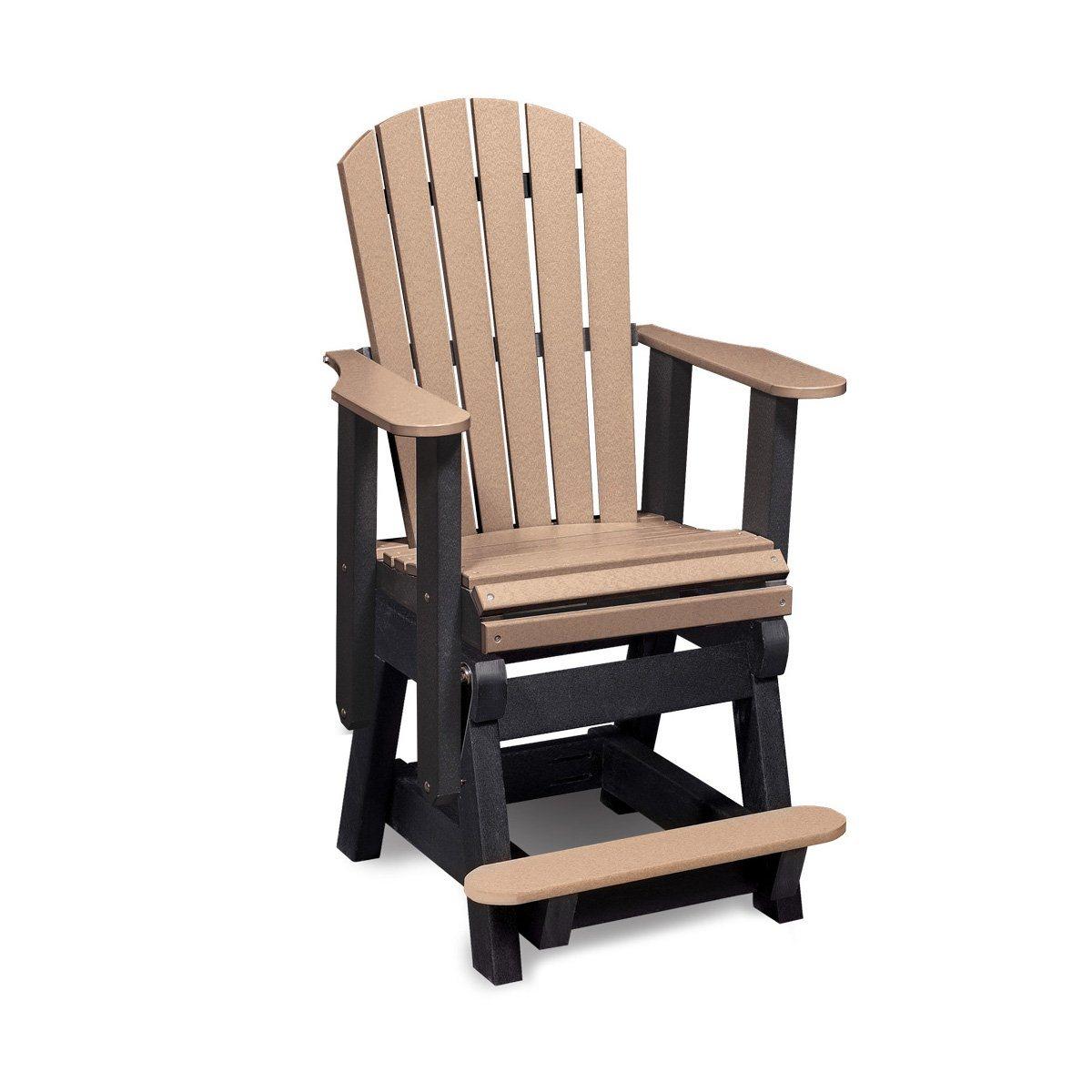 Recycled Poly Tall Glider - Express Outdoor Furniture Simply Amish Weathered Wood and Black