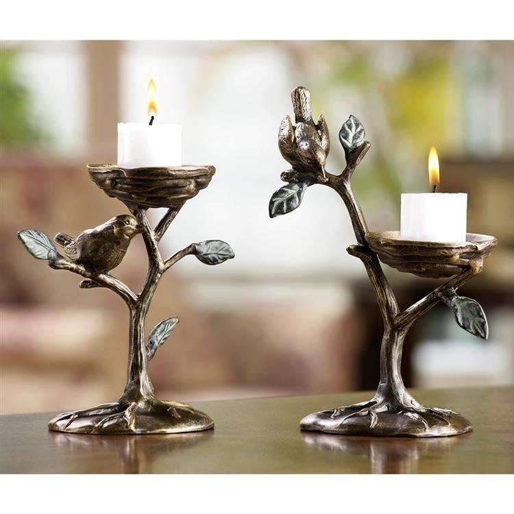 Set of Two Bird and Branch Candleholders Decor SPI Home 