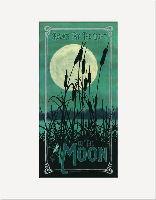 Julie Leidel Art Nouveau Moon Print Decor The Bungalow Craft 4 x 8 Matted Print 