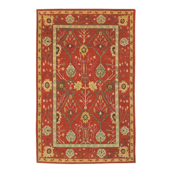 Craftsman Palmette Trellis Ruby Arts and Crafts Hand Knotted Rug