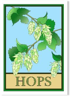 Stylized Craftsman Hops Print Decor Wildflower Graphics 