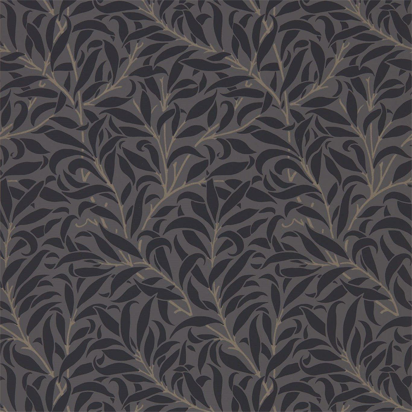 William Morris Willow Bough Wallpaper Decor Zoffany Charcoal/Black 